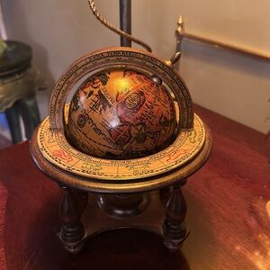 Vintage Italian old world zodiac Astrology wooden desktop Globe